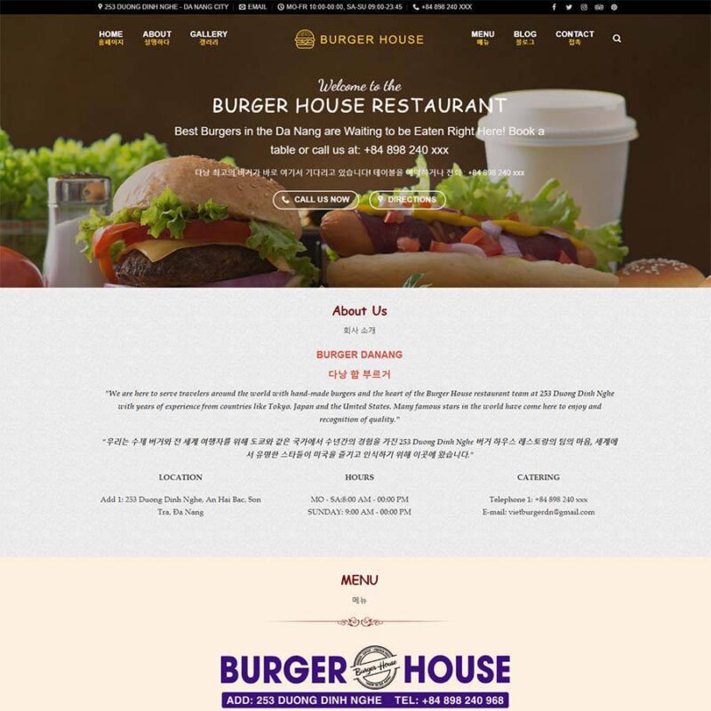 Theme WordPress bán bánh mỳ, Bán hàng, Thực phẩm, bánh mỳ, hamburger