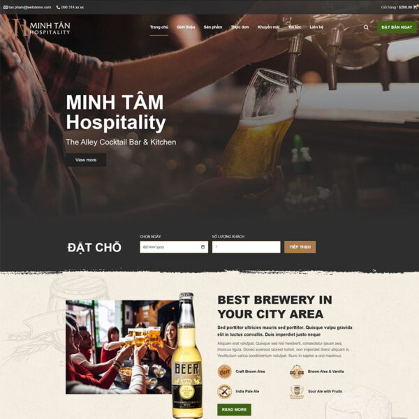 Theme WordPress bán bia rượu, Bán hàng, Bar, Beer, Cocktail