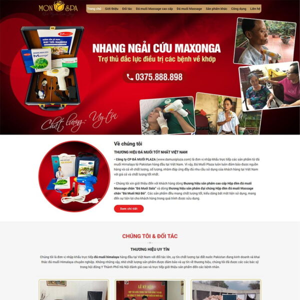 Theme WordPress bán đá muối, Bán hàng, Đá massage, Đá muối