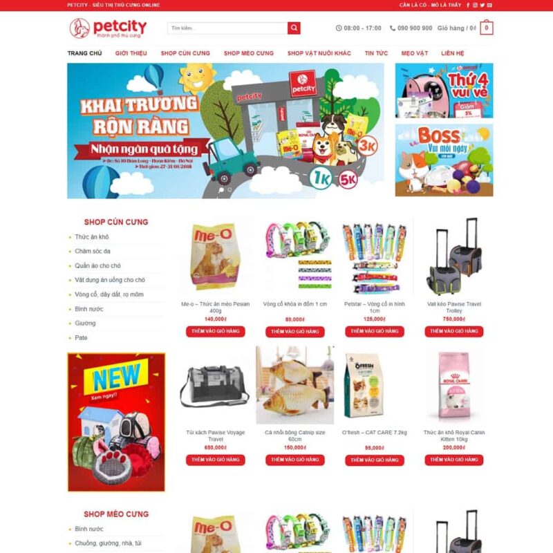 Theme WordPress bán đồ chơi, thực phẩm thú cưng, Bán hàng, Pet, Shop, Thú cưng