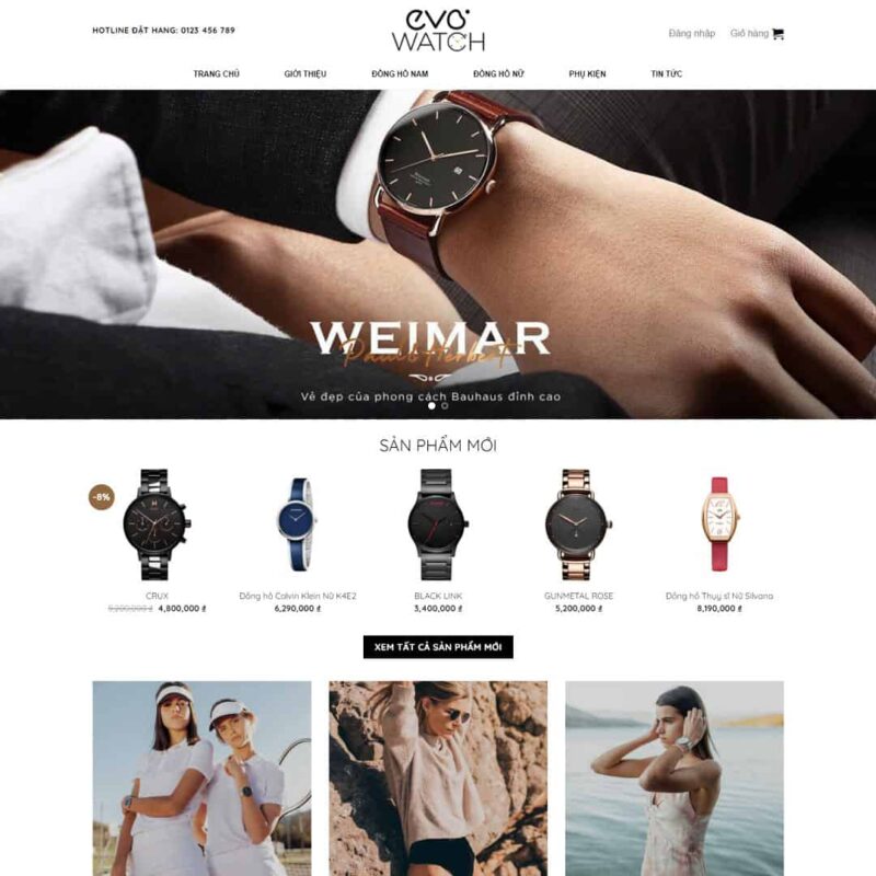 Theme WordPress bán đồng hồ, thời trang, Bán hàng, Đồng hồ, Phụ kiện, Quần áo, Thời trang