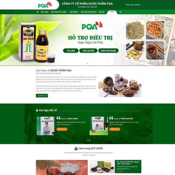 Theme WordPress bán dược phẩm, thuốc nam, Bán hàng, Thực phẩm, Dược phẩm, Thực phẩm chức năng, Thuốc nam