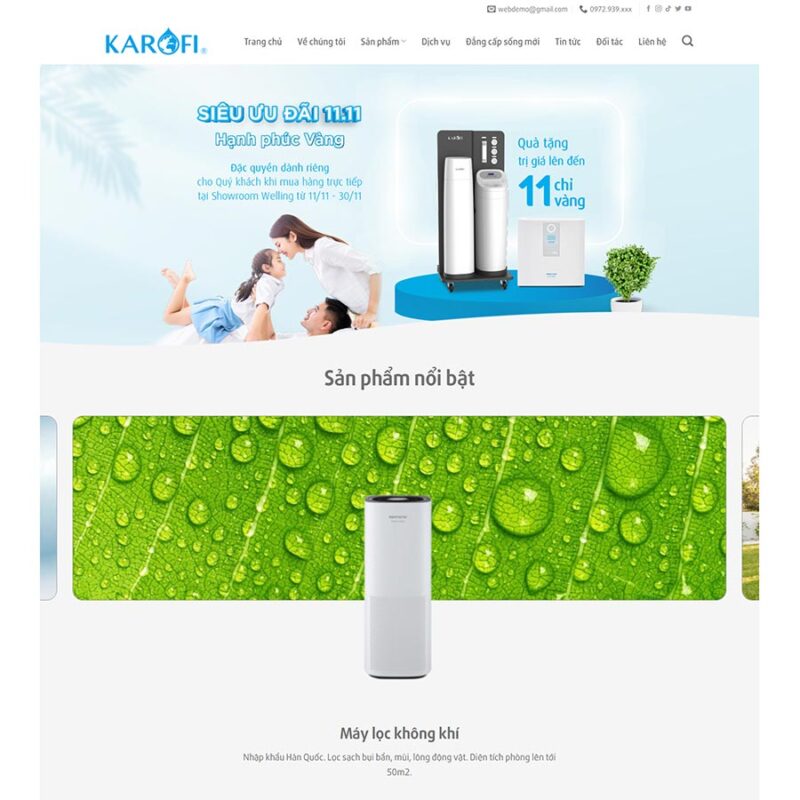 Theme WordPress bán máy lọc nước 03, Bán hàng, Gia dụng, Máy lọc nước, Thiết bị