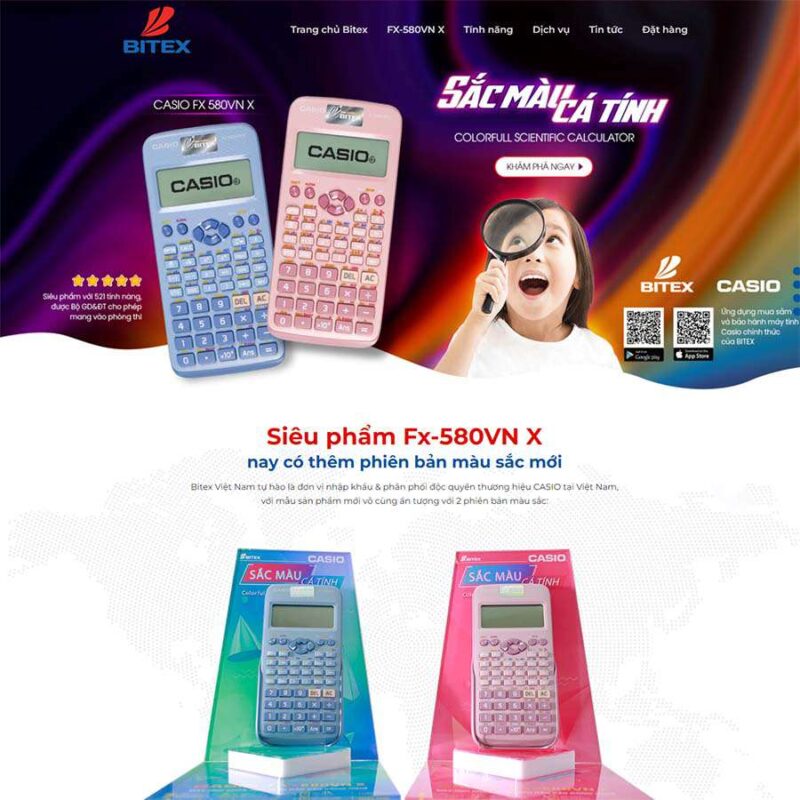 Theme WordPress bán máy tính casio, Landing Page, Bán hàng, casio, Máy tính