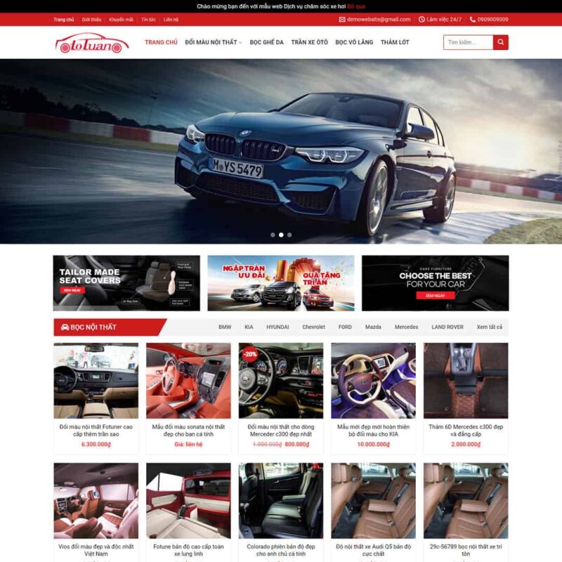 Theme WordPress bán nội thất ô tô, Bán hàng, Xe hơi, Nội thất, Ô tô