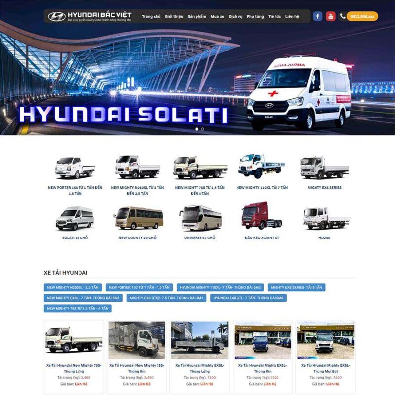 Theme WordPress bán ô tô Hyundai, Xe hơi, Hyundai, Ô tô