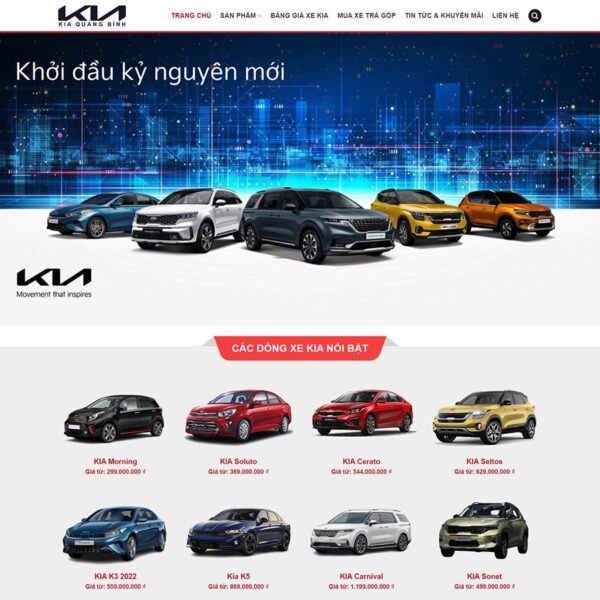 Theme WordPress bán ô tô KIA, Xe hơi, đại lý xe, Kia, Ô tô