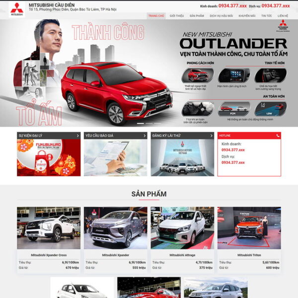 Theme WordPress bán ô tô Misubishi 02, Bán hàng, Xe hơi, Mitsubishi, Ô tô, Showroom