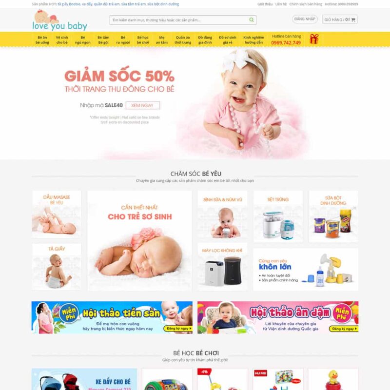 Theme WordPress bán sản phẩm mẹ và bé, Bán hàng, Thực phẩm, Baby, mẹ và bé, Shop
