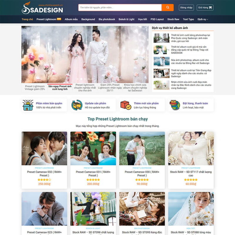 Theme WordPress bán tài nguyên đồ họa, Bán hàng, Ảnh mẫu, Bán hình ảnh, Photoshop, Stock, Tài nguyên