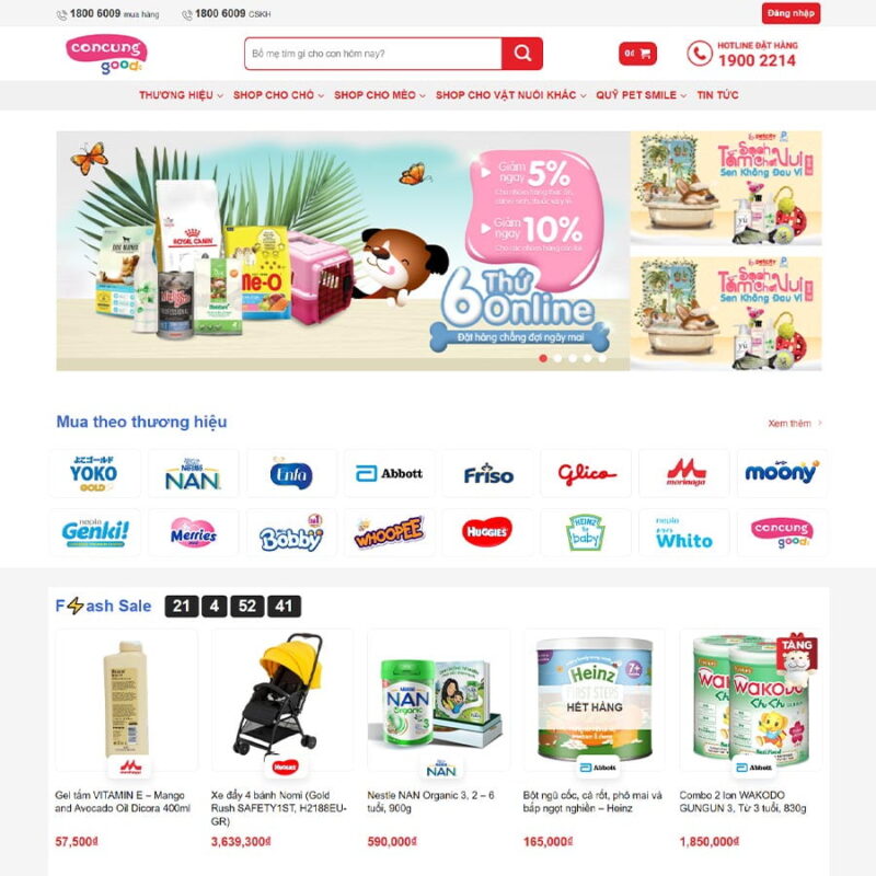 Theme WordPress bán tạp hóa, Bán hàng, Baby, bách hóa, Pet, Shop, Tạp hóa