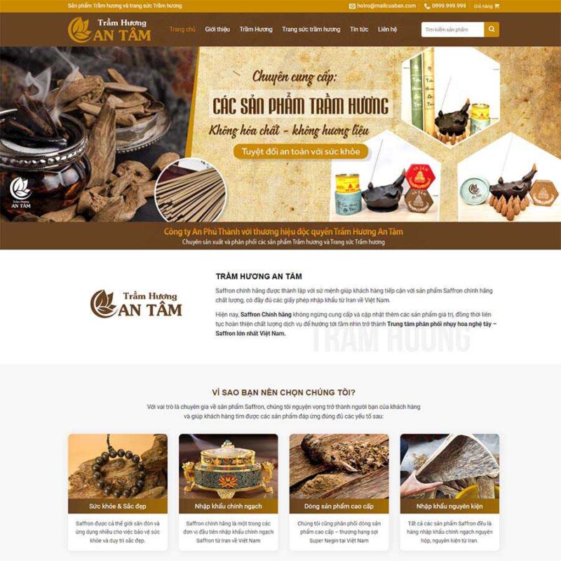 Theme WordPress bán Trầm Hương, Bán hàng, Trầm Hương