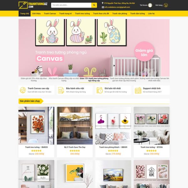 Theme WordPress bán tranh tường, canvas, Bán hàng, Nội thất, Canvas, trang trí, Tranh, Treo tường