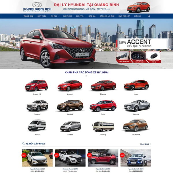 Theme WordPress bán xe Hyundai 03, Xe hơi, đại lý xe, Hyundai, Ô tô