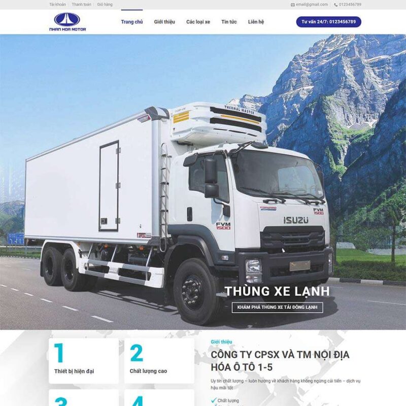 Theme WordPress bán xe tải đông lạnh, Xe hơi, Ô tô, Xe tải