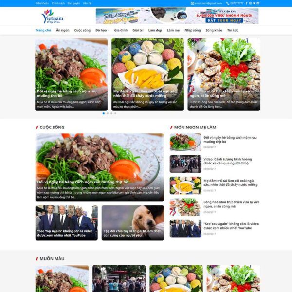 Theme wordpress blog, tin tức du lịch, Du lịch, Tin tức, Blog