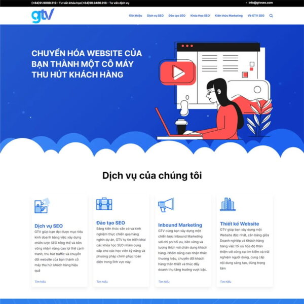 Theme WordPress công ty dịch vụ SEO, Công ty, Dịch vụ, SEO, Tin tức