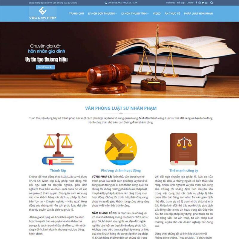Theme WordPress công ty Luật 03, Công ty, Luật sư