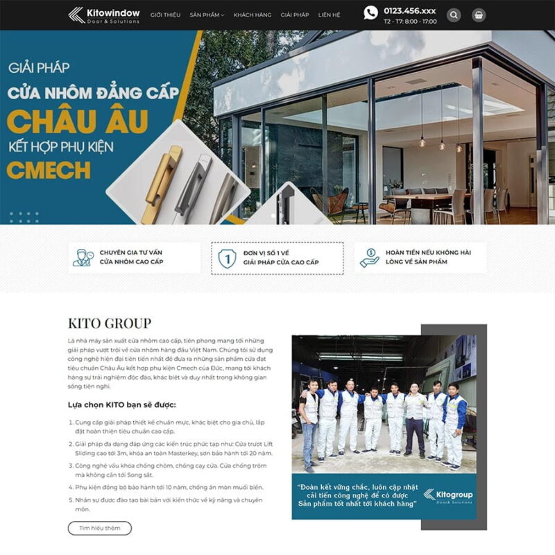 Theme WordPress công ty nhôm kính 04, Công ty, Cửa kính, Cửa nhôm, Nhôm kính