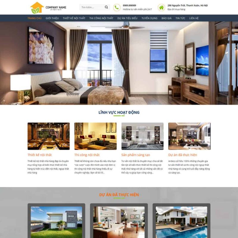Theme WordPress công ty thiết kế, thi công nội thất 03, Công ty, Nội thất, Kiến trúc, Thiết kế