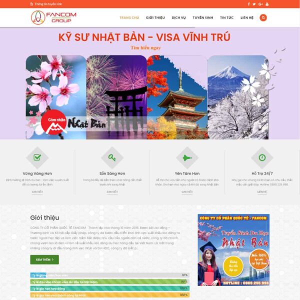 Theme WordPress công ty xuất khẩu lao động 01, Công ty, Xklđ, Xuất khẩu lao động