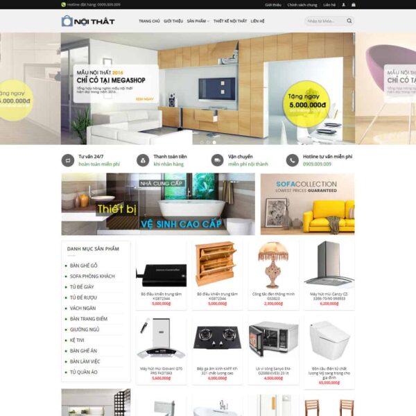 Theme WordPress cửa hàng nội thất, Bán hàng, Nội thất, nhà tắm, Thiết bị, Vệ sinh