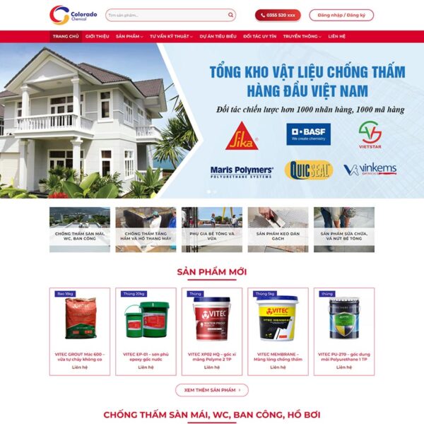 Theme WordPress cung cấp sơn chống thấm, Bán hàng, Bán sơn, Bột sơn, Chống thấm, Sơn nhà