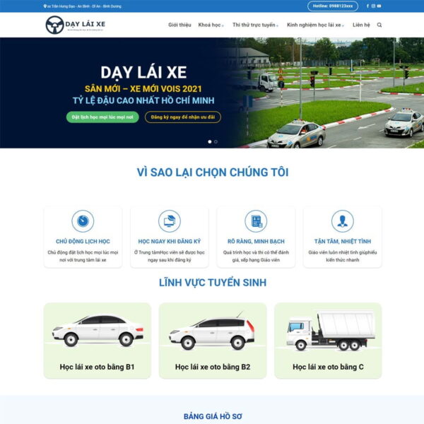 Theme WordPress dạy lái xe 02, Công ty, Xe hơi, Dạy lái xe, Đào tạo lái xe, Học lái xe, Ô tô, Xe máy