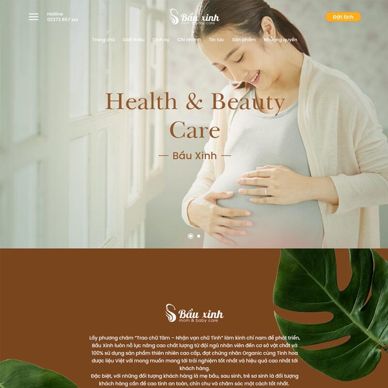 Theme WordPress dịch vụ chăm sóc mẹ và bé 02, Công ty, Baby care, Chăm sóc bầu, mẹ và bé