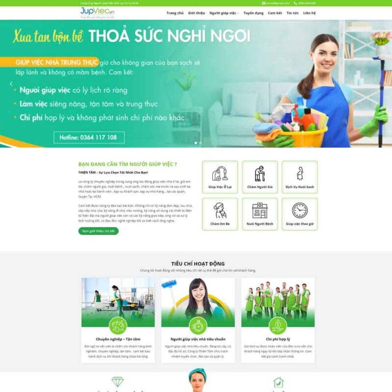 Theme WordPress dịch vụ giúp việc nhà, Công ty, Giúp việc nhà