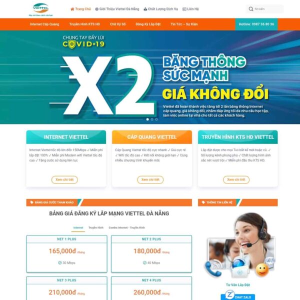 Theme WordPress dịch vụ lắp mạng internet 02, Công ty, Dịch vụ mạng, Internet, Lắp mạng FPT, Lắp mạng Viettel