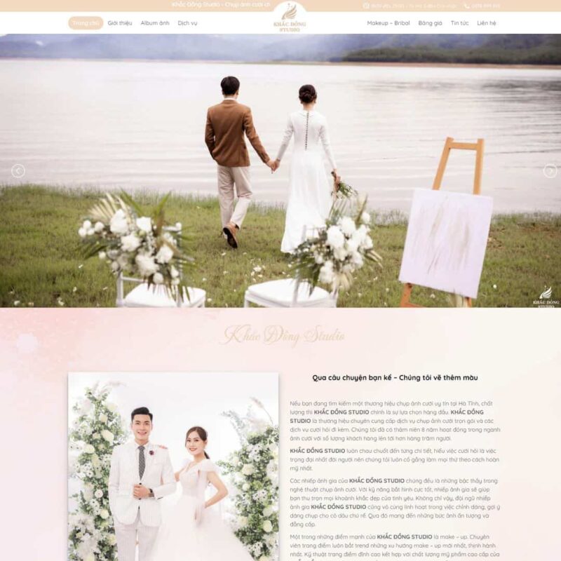 Theme WordPress dịch vụ studio, chụp ảnh cưới 01, Công ty, Studio, Wedding