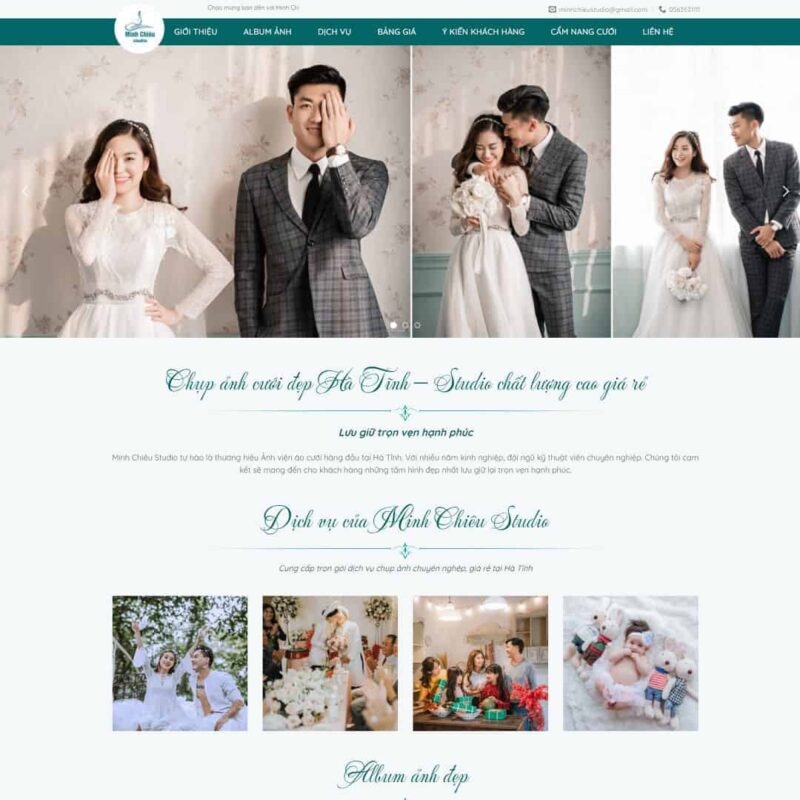 Theme WordPress dịch vụ studio, chụp ảnh cưới 02, Công ty, Dịch vụ, Studio, Wedding