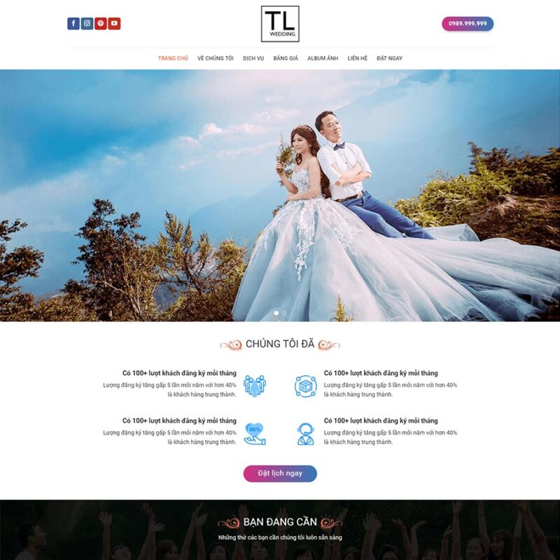 Theme WordPress dịch vụ studio, chụp ảnh cưới 05, Công ty, Chụp ảnh, Cưới hỏi, Studio, Wedding