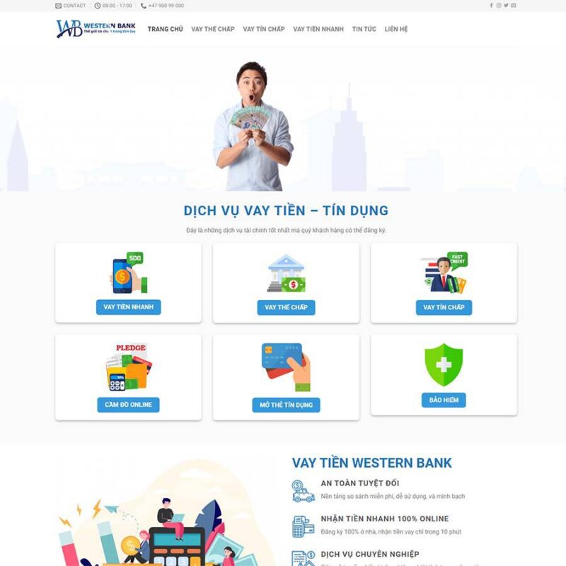 Theme WordPress dịch vụ vay tiền 02, Công ty, Tài chính, Tín dụng, vay tiền
