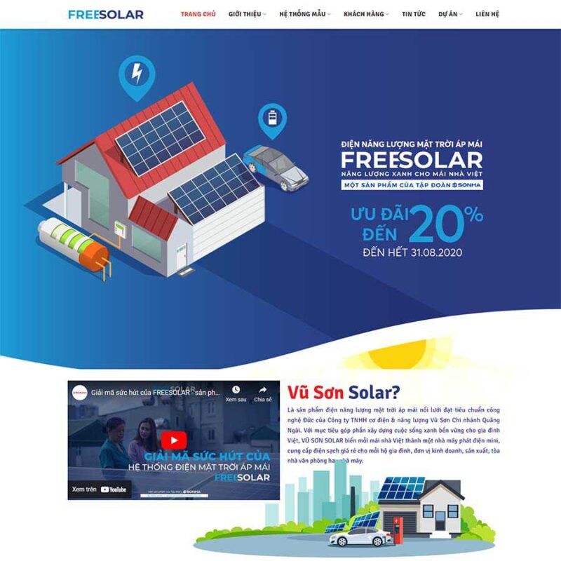 Theme WordPress điện mặt trời, Công ty, Điện mặt trời