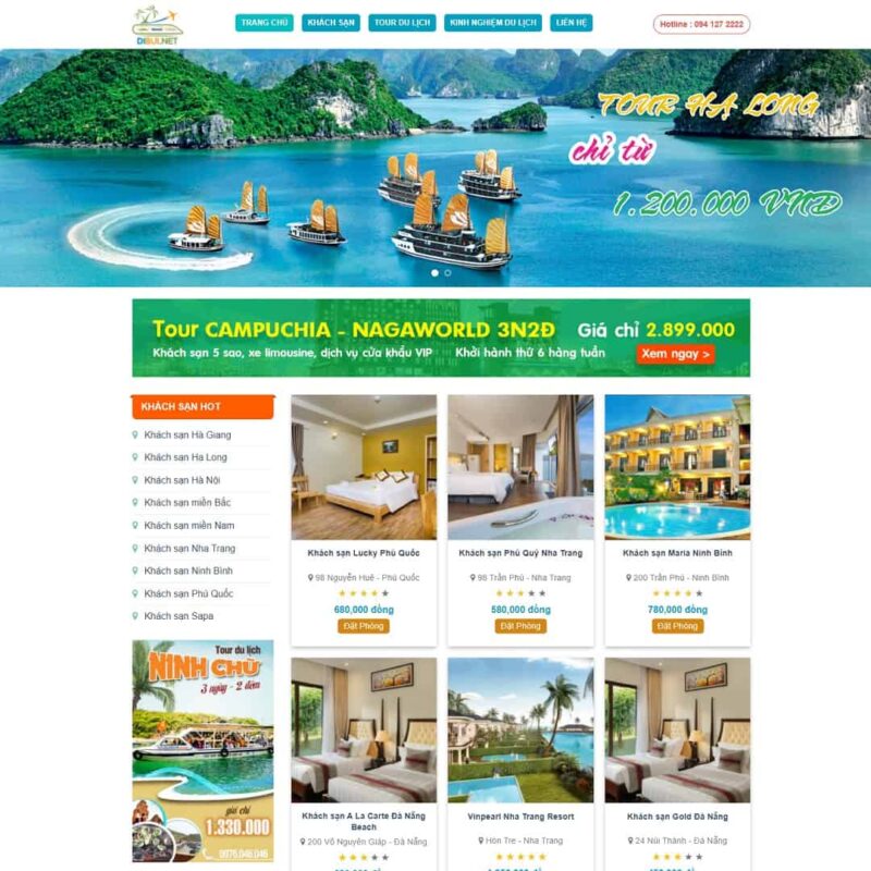 Theme WordPress du lịch 02, Du lịch, Khách sạn, nghỉ dưỡng, Resort