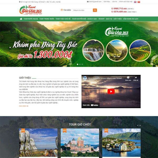 Theme WordPress du lịch 13, Du lịch, nghỉ dưỡng, Resort