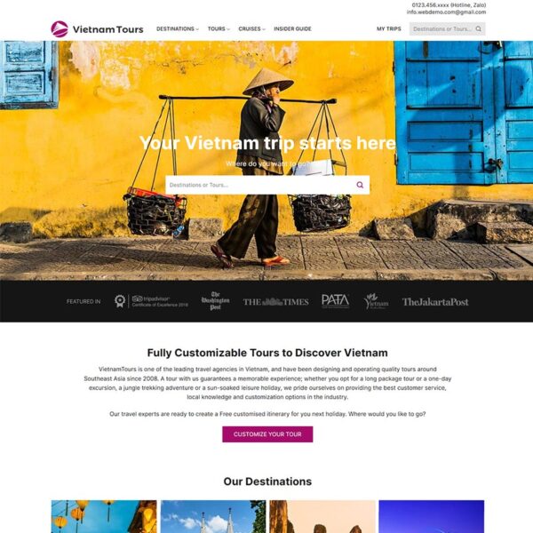 Theme WordPress du lịch 18, Du lịch, Book tour, nghỉ dưỡng, Tour du lịch, Travel