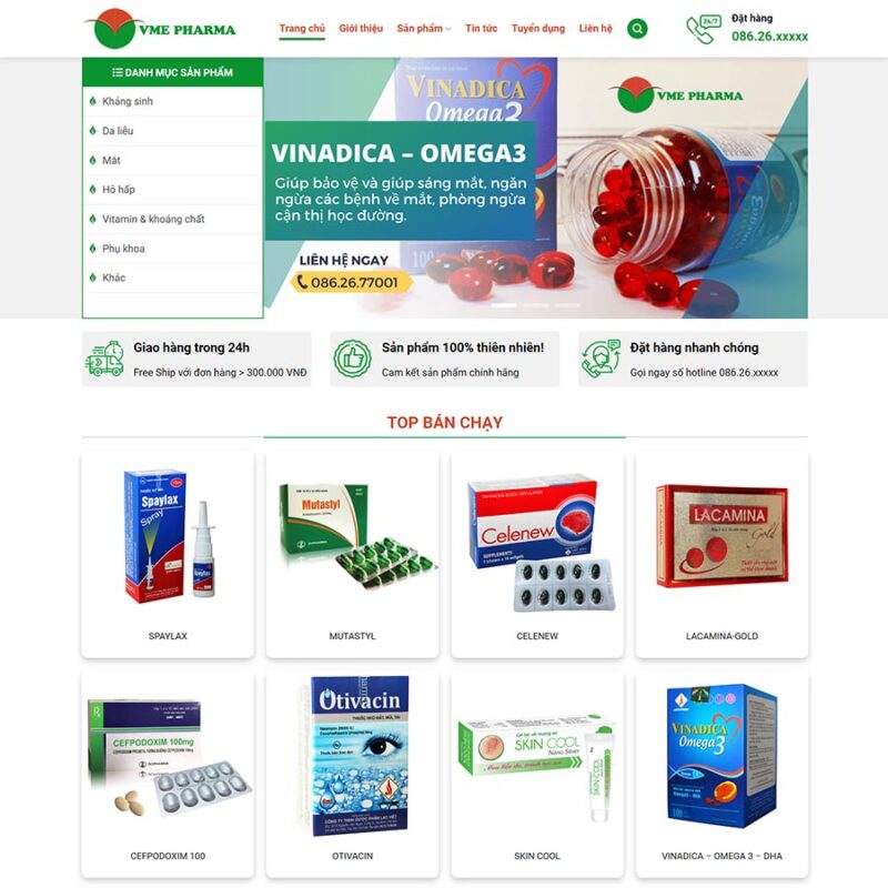 Theme WordPress dược phẩm 09, Công ty, Dược phẩm, Sức khỏe, Thuốc