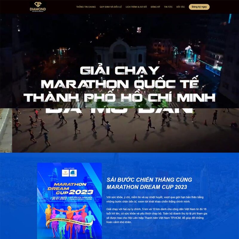 Theme WordPress giải chạy bộ, Landing Page, Chạy bộ, Giải chạy, Marathon