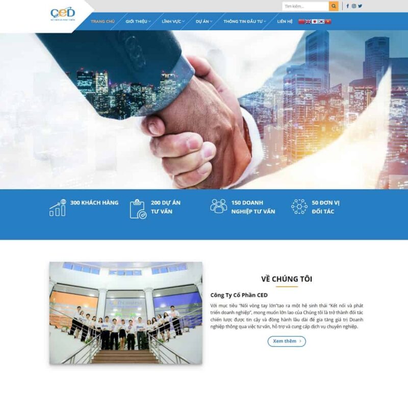 Theme WordPress giới thiệu công ty tư vấn doanh nghiệp, Công ty, Doanh nghiệp, Dự án, Đầu tư, Giới thiệu