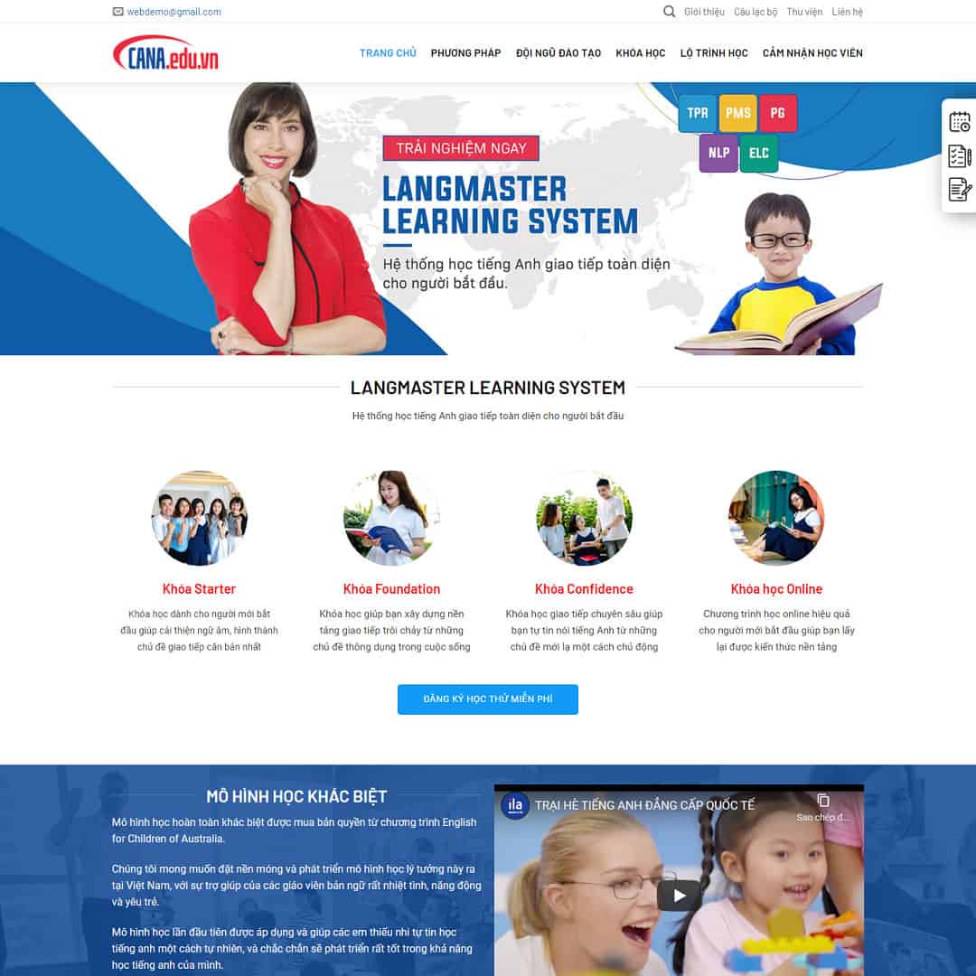 Theme WordPress giới thiệu khóa học tiếng anh, Công ty, Giáo dục, Anh ngữ, Đào tạo, Khóa học, Tiếng anh