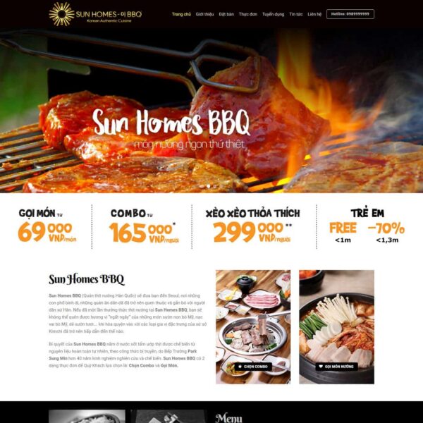 Theme wordpress giới thiệu nhà hàng bbq, Thực phẩm, Nhà hàng