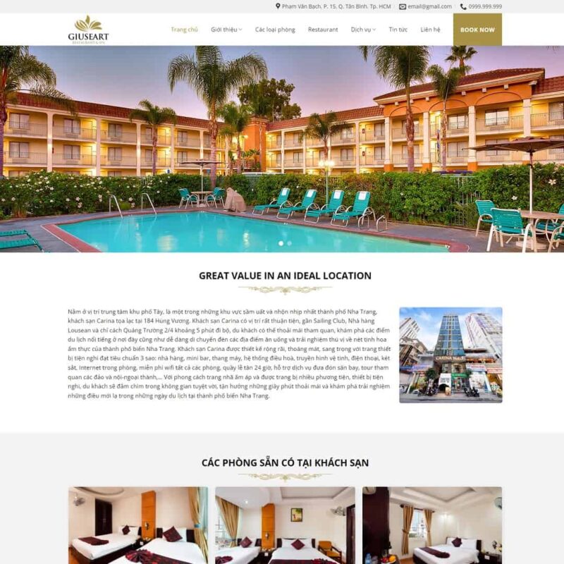 Theme WordPress Khách Sạn 03, Du lịch, Khách sạn, nghỉ dưỡng, Resort