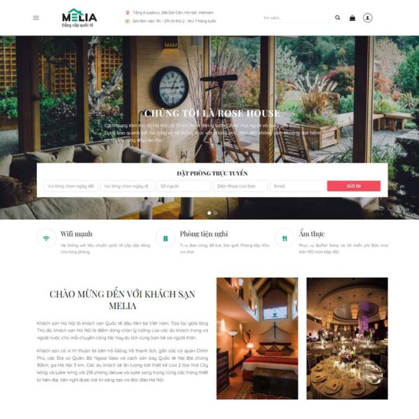 Theme WordPress khách sạn 04, Du lịch, Khách sạn, nghỉ dưỡng, Resort