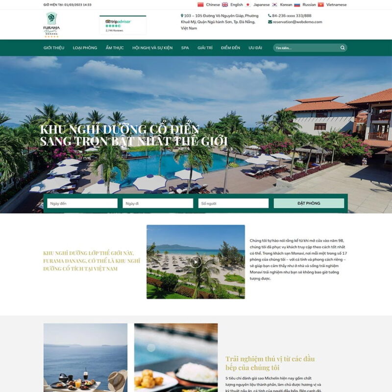 Theme WordPress khách sạn 06, Du lịch, homestay, Khách sạn, nhà nghỉ, Resort