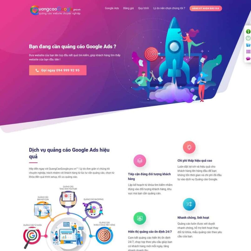 Theme WordPress landing page dịch vụ quảng cáo online, Landing Page, Dịch vụ, Google, Landing page, Marketing, Quảng cáo