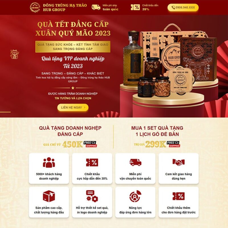 Theme WordPress landing page đông trùng hạ thảo, Landing Page, Thực phẩm, Dược phẩm, Đông trùng hạ thảo