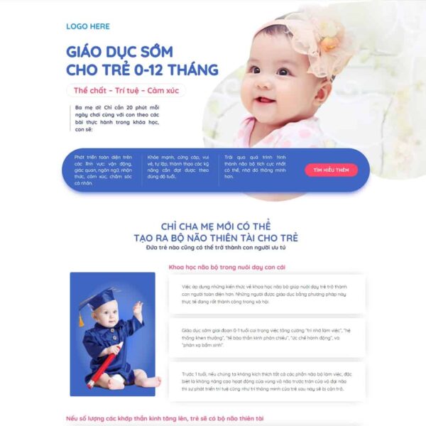 Theme WordPress landing page khóa học dạy trẻ, Bonus, Landing Page, Đào tạo, Giáo dục, Khóa học, Kid, Landing page, Trẻ em